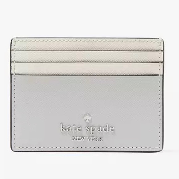 kate spade Accessories - - Kate spade ♠️ - Madison Small Slim Card Holder light gray and white